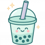 boba cup with sparkles for social